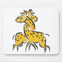 cute intertwined giraffes mouse pads