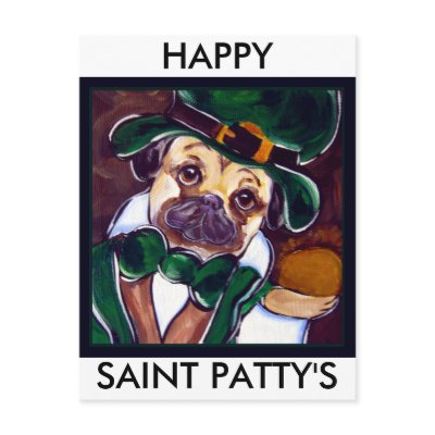 Cute Irish Pug Post Cards by Pugs_by_Joanne