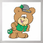 cute irish st paddy boy teddy bear lad design posters