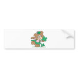 cute irish st paddy girl teddy bear design bumper stickers