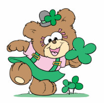 cute irish st paddy girl teddy bear design photo sculptures