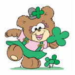 cute irish st paddy girl teddy bear design photo sculptures