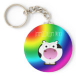 Cute Irregular Moo Keychain
