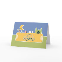 Cute islamic Arabic Ramadan kareem greeting card