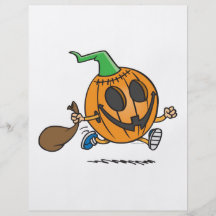 cute jack-o-lantern pumpkin cartoon character flyer