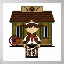 Cute Jailhouse Cowboy Framed Print