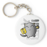 cute Japanese lucky cat - silver keychains