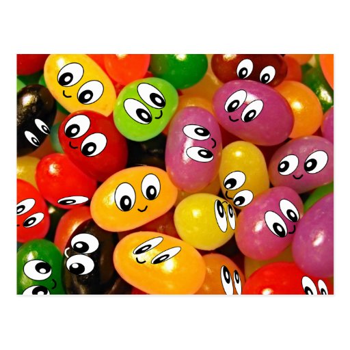Cute Jelly Bean Smileys Postcards Zazzle