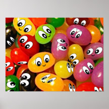 Cute Jelly Bean Smileys Posters