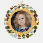 Cute jungle animals pattern photo ornament