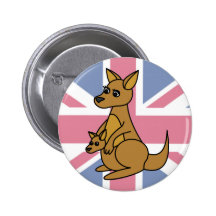 Cute Kangaroo and Joey Pin