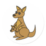 Cute Kangaroo and Joey stickers