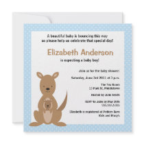 Cute Kangaroo Baby Shower Invitation - Boy