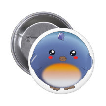 Cute kawaii bluebird button badge