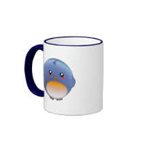 Cute kawaii bluebird mug