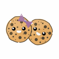 Cute Kawaii Chocolate Chip Cookie Couple Photo Cutouts