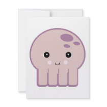 cute kawaii octopus personalized invitation