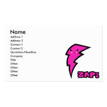 Cute Kawaii Pink and Black Zap Lighting Bolt Business Card