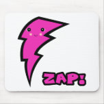 Cute Kawaii Pink and Black Zap Lighting Bolt Mouse Pads