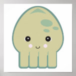 cute kawaii squid poster