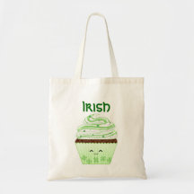 Cute kawaii St Patricks day cupcake Canvas Bags