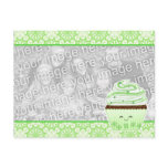 Cute kawaii St Patricks day cupcake photo template postcards