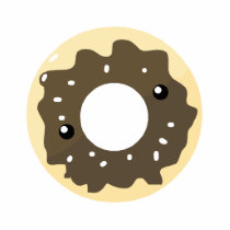 Cute Kawaii Style Chocolate Frosted Doughnut Photo Cut Out