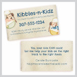 cute kids chef hat mixing bowl cooking class bu... business cards
