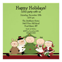 Cute Kids Christmas Party Invitation