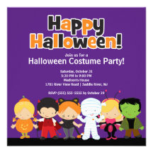 Cute Kids Halloween Costume Party Invitation