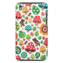 Cute kids pattern with flower leaf deer mushroom barely there iPod covers