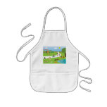 Cute kids playing in park apron