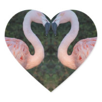 Cute Kissing Flamingo Photography Heart Stickers