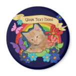 Cute Kitten and Scrolls Magnet