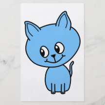 Cute Kitten, in Blue. Flyer Design