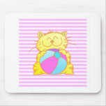 Cute Kitten Play Beach Ball Mouse Pads