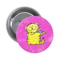 Cute Kitten Violinist buttons