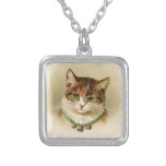 Cute kitten with bells on necklace - for cat lover necklaces