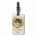 Cute kitten with bells on necklace - for cat lover luggage tags