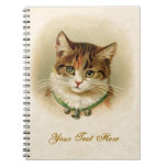 Cute kitten with bells on necklace - for cat lover notebooks
