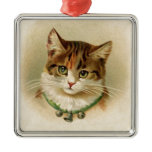 Cute kitten with bells on necklace - for cat lover ornaments