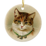 Cute kitten with bells on necklace - for cat lover ornaments