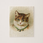 Cute kitten with bells on necklace - for cat lover puzzles