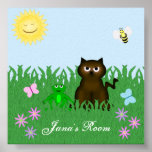 Cute Kitty and Frog Personalised Poster posters