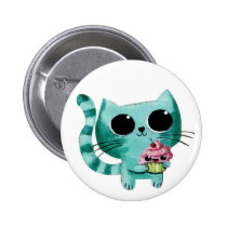 Cute Kitty Cat with Kawaii Cupcake buttons