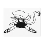 cute kitty dancer doll postcard