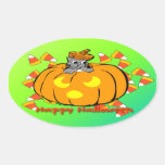 Cute Kitty Halloween Pumpkin Sticker