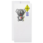 Cute Koala flying a kite rack cards