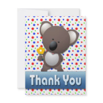 CUTE KOALA THANK YOU NOTE CARD CUSTOM INVITES
