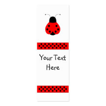 Cute Ladybug Bookmark Business Card Template